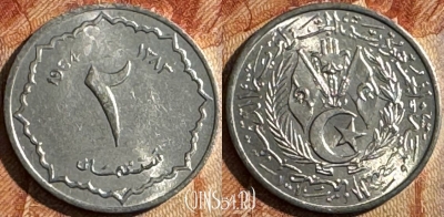 Алжир 2 сантима 1964 года, KM# 95, UNC, 504s-003