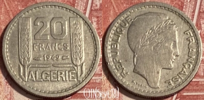 Алжир 20 франков 1949 года, KM# 91, 069s-119