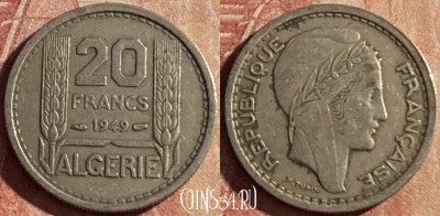 Алжир 20 франков 1949 года, KM# 91, 154p-115