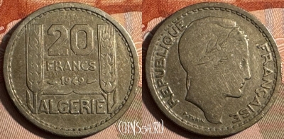 Алжир 20 франков 1949 года, KM# 91, 238s-031