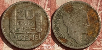 Алжир 20 франков 1949 года, KM# 91, 272p-055