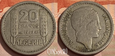 Алжир 20 франков 1949 года, KM# 91, 288q-129