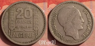 Алжир 20 франков 1949 года, KM# 91, 428o-037