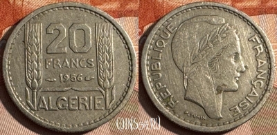 Алжир 20 франков 1956 года, KM# 91, 247s-053