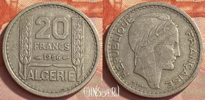 Алжир 20 франков 1956 года, KM# 91, 408o-045 ♛