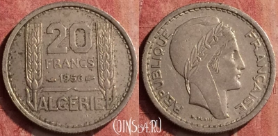 Алжир 20 франков 1956 года, KM# 91, 410-130