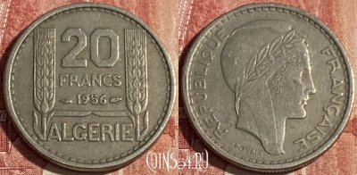 Алжир 20 франков 1956 года, KM# 91, 416p-129 ♛