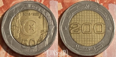 Алжир 200 динаров 2012 года, KM# 140, 154r-008 ♛
