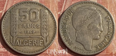 Алжир 50 франков 1949 года, KM# 92, 093p-087 ♛
