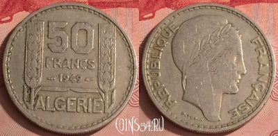 Алжир 50 франков 1949 года, KM# 92, 324o-011