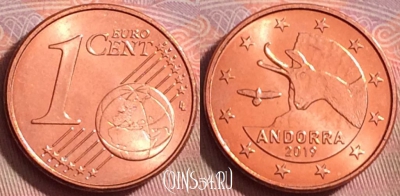 Андорра 1 евроцент 2019 года, KM# 520, UNC, 170k-111