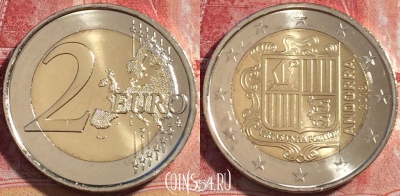 Андорра 2 евро 2018 года, UNC, KM# 527, 077c-038
