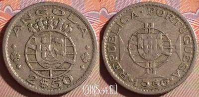 Ангола 2.5 эскудо 1956 года, KM# 77, 276f-070