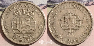 Ангола 2.5 эскудо 1969 года, KM# 77, 170-103