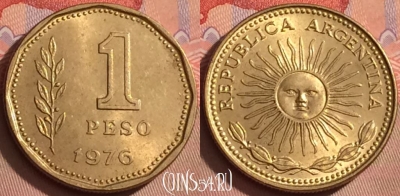 Аргентина 1 песо 1976 года, KM# 69, 100l-041