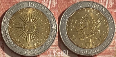 Аргентина 1 песо 2009 года, KM# 112, 350r-123 ♛