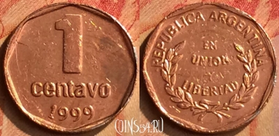 Аргентина 1 сентаво 1999 года, KM# 113a, 092n-100