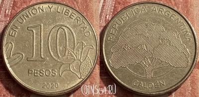 Аргентина 10 песо 2020 года, 463q-046 ♛
