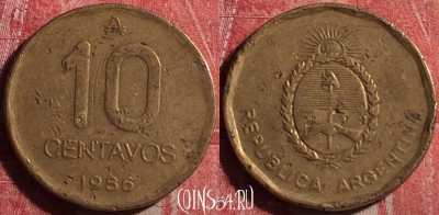 Аргентина 10 сентаво 1986 года, KM# 98, 191j-079
