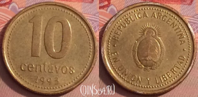Аргентина 10 сентаво 1993 года, KM# 107, 080j-128