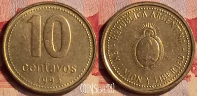 Аргентина 10 сентаво 1993 года, KM# 107, 403-016
