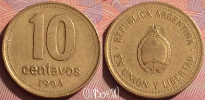 Аргентина 10 сентаво 1994 года, KM# 107, 347j-032