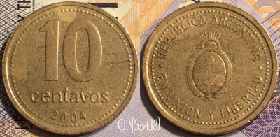 Аргентина 10 сентаво 2004 года, KM# 107, 136-109