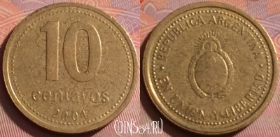Аргентина 10 сентаво 2004 года, KM# 107, 347j-046