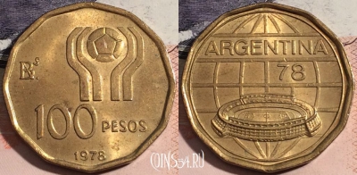 Аргентина 100 песо 1978 года, KM# 77, a143-100