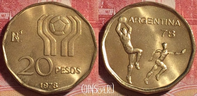 Аргентина 20 песо 1978 года, KM# 75, UNC, 263-073