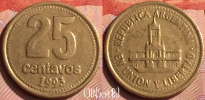 Аргентина 25 сентаво 1993 года, KM# 110.1, 223n-001