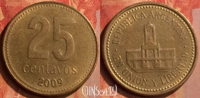 Аргентина 25 сентаво 2009 года, KM# 110.1, 116n-012