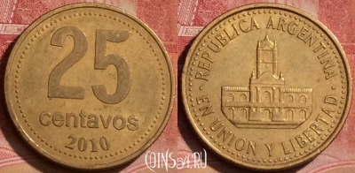 Аргентина 25 сентаво 2010 года, KM# 110.1, 060l-120