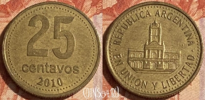 Аргентина 25 сентаво 2010 года, KM# 110.1, 097r-018