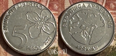 Аргентина 5 песо 2020 года, 185s-069