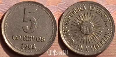 Аргентина 5 сентаво 1994 года, KM# 109a, 424-136