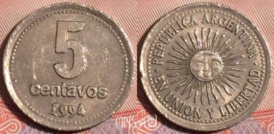 Аргентина 5 сентаво 1994 года, KM# 109a, a146-086