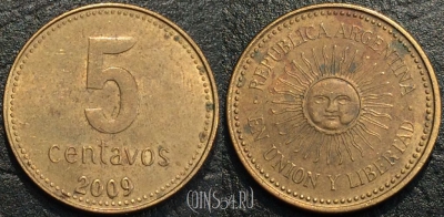 Аргентина 5 сентаво 2009 года, KM 109b, 116-038