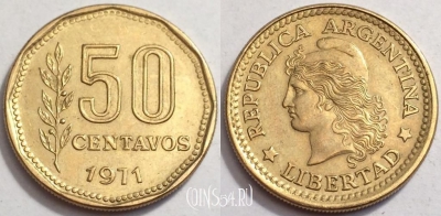 Аргентина 50 сентаво 1971 года, KM# 68, 72-066b