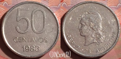 Аргентина 50 сентаво 1983 года, KM# 90, 241f-027