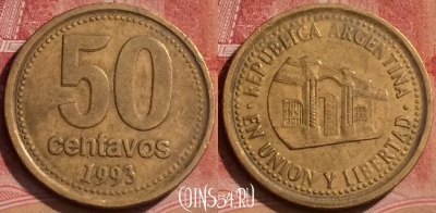 Аргентина 50 сентаво 1993 года, KM# 111, 060l-132