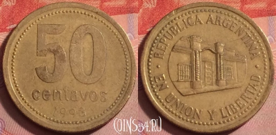 Аргентина 50 сентаво 1993 года, KM# 111, 344j-033