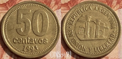 Аргентина 50 сентаво 1993 года, KM# 111, 443q-038