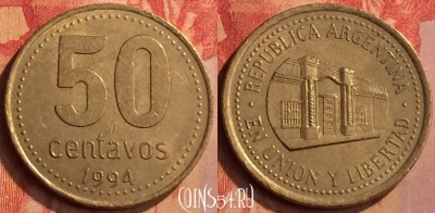 Аргентина 50 сентаво 1994 года, KM# 111, 101n-027