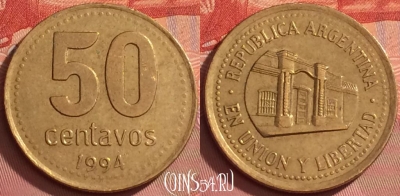 Аргентина 50 сентаво 1994 года, KM# 111, 287l-106