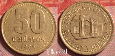 Аргентина 50 сентаво 1994 года, KM# 111, 344j-040