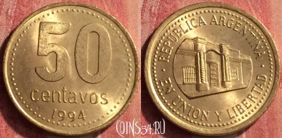Аргентина 50 сентаво 1994 года, KM# 111, 374n-118