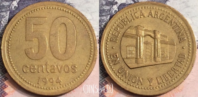 Аргентина 50 сентаво 1994 года, KM# 111, a082-125