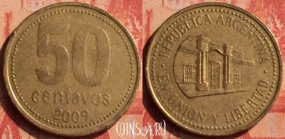 Аргентина 50 сентаво 2009 года, KM# 111, 044n-040