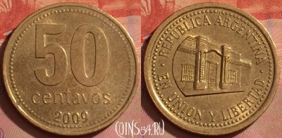 Аргентина 50 сентаво 2009 года, KM# 111, 223l-086